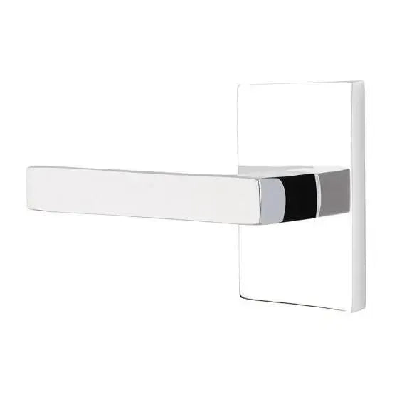 Emtek Dumont Lever With Modern Rectangular Rosette Polished Chrome