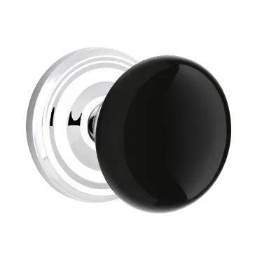 EmtekEmtek Ebony Knob with Regular Rosette in 