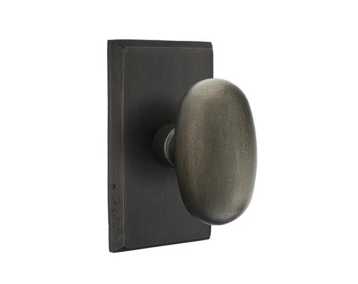 Emtek Egg Knob With #3 Rosette Medium Bronze Patina