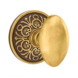 Emtek Egg Knob with Lancaster Rosette French Antique