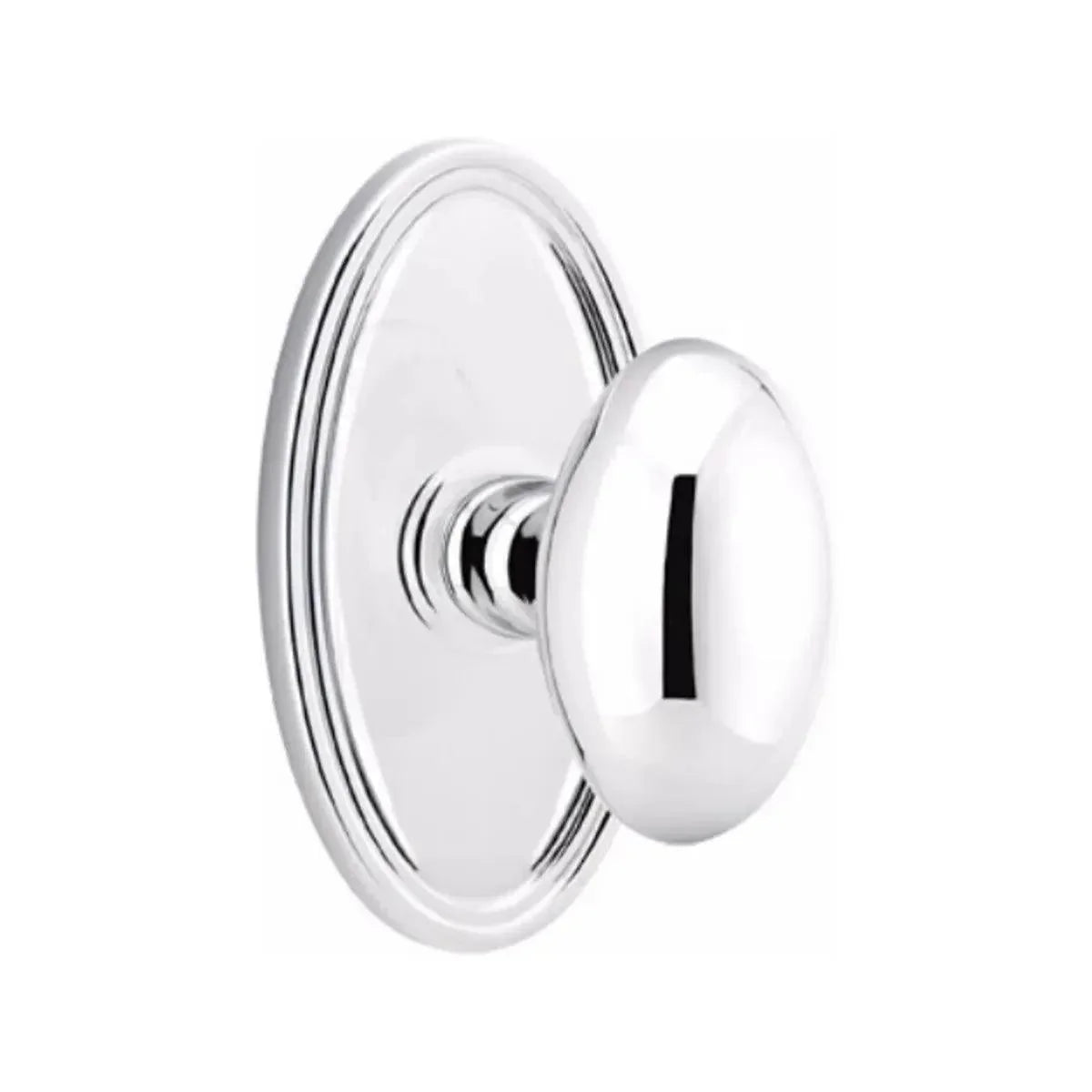 Emtek Egg Knob with Oval Rosette Polished Chrome
