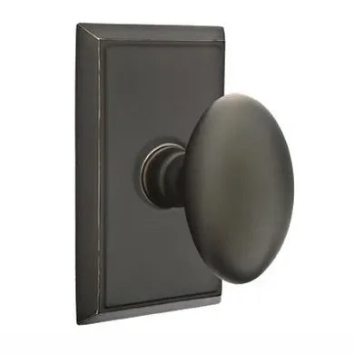 Emtek Egg Knob with Rectangular Rosette Oil Rubbed Bronze