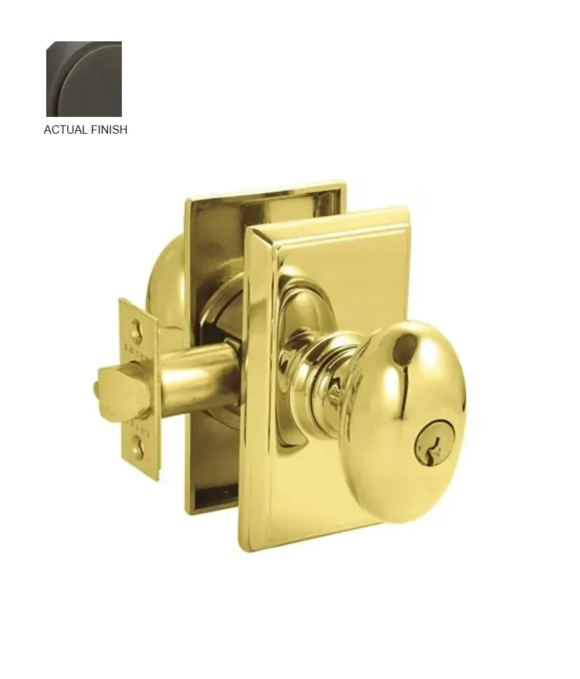 Emtek Egg Knob with Rectangular Rosette Oil Rubbed Bronze