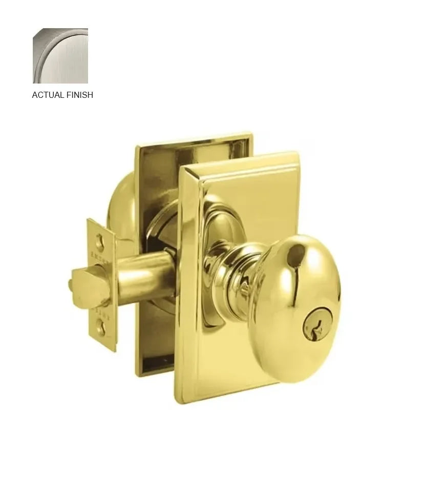 Emtek Egg Knob with Rectangular Rosette Pewter