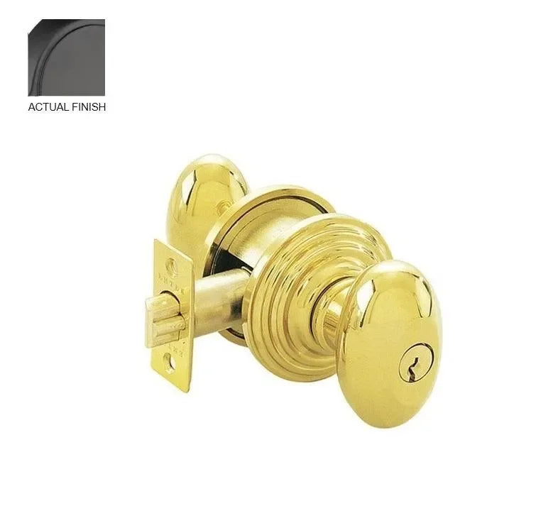 The Emtek Egg Knob with Regular Rosette in Flat Black finish.