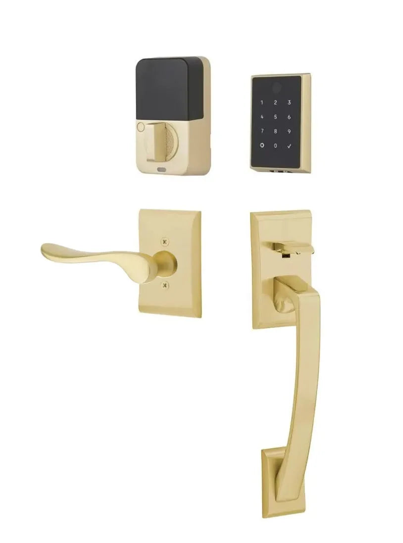 EmtekEmtek EMPowered 2 Touch Entry Set with Ares Grip and Interior Luzern Lever in 