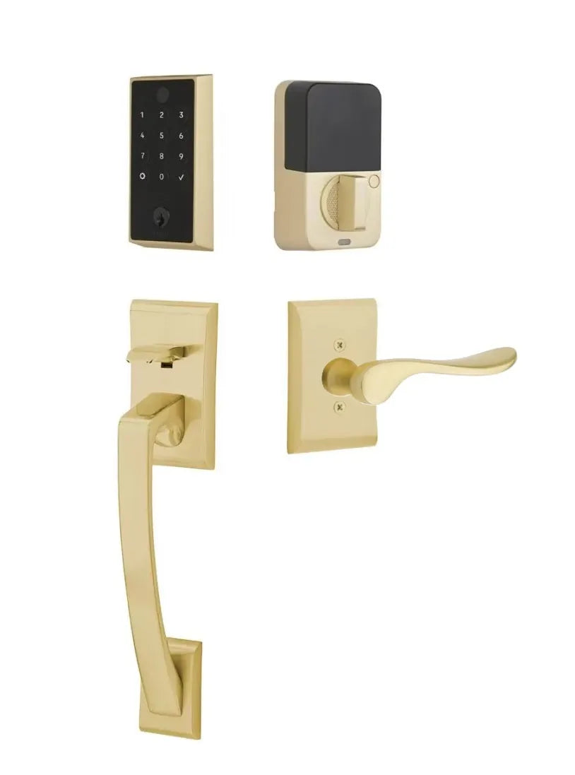 EmtekEmtek EMPowered 2 Touch Entry Set with Ares Grip and Interior Luzern Lever in 