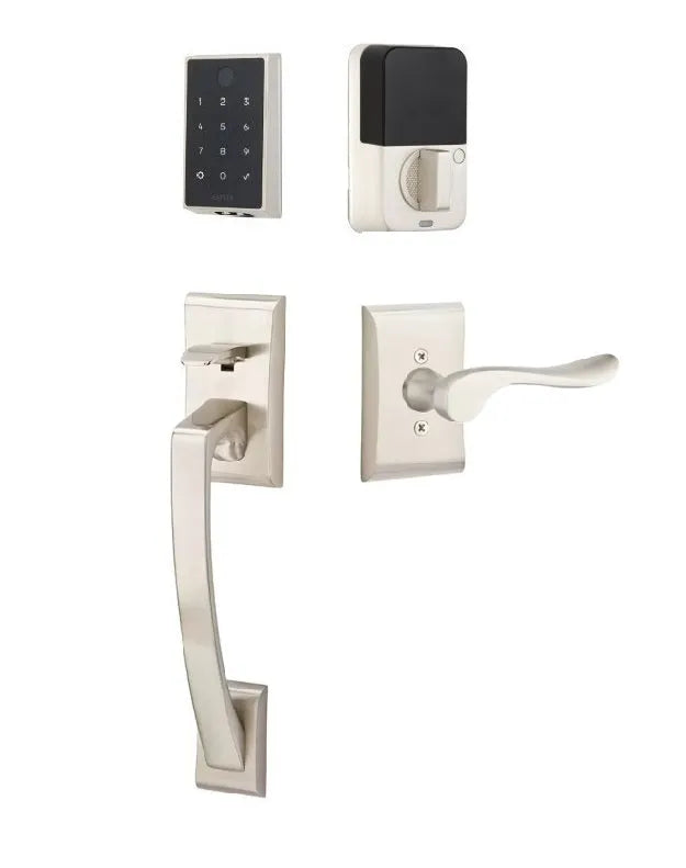 EmtekEmtek EMPowered 2 Touch Entry Set with Ares Grip and Interior Luzern Lever in 