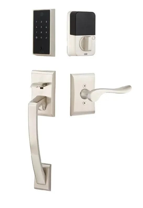 EmtekEmtek EMPowered 2 Touch Entry Set with Ares Grip and Interior Luzern Lever in 
