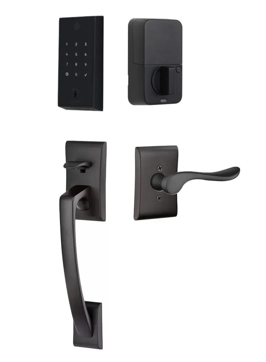 EmtekEmtek EMPowered 2 Touch Entry Set with Ares Grip and Interior Luzern Lever in 