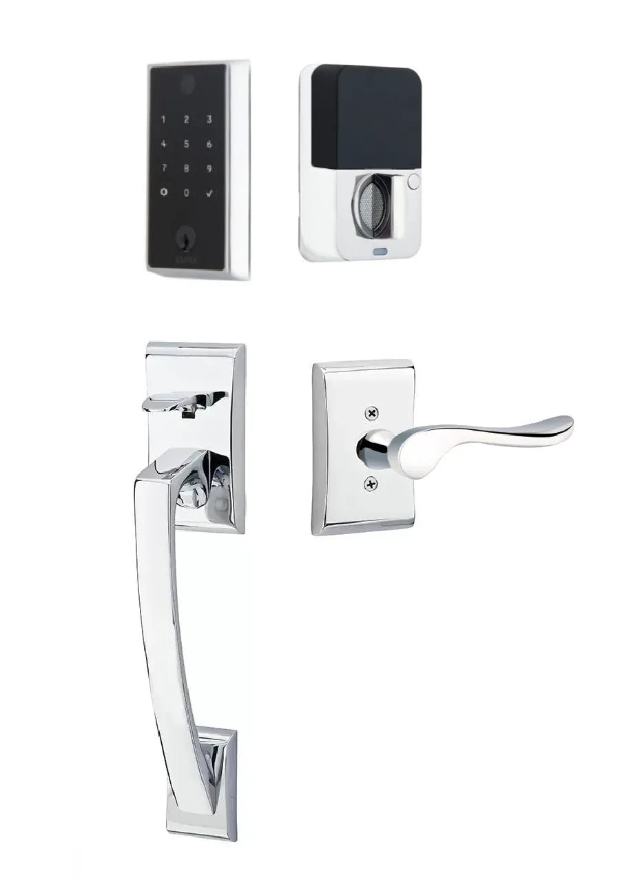 EmtekEmtek EMPowered 2 Touch Entry Set with Ares Grip and Interior Luzern Lever in 