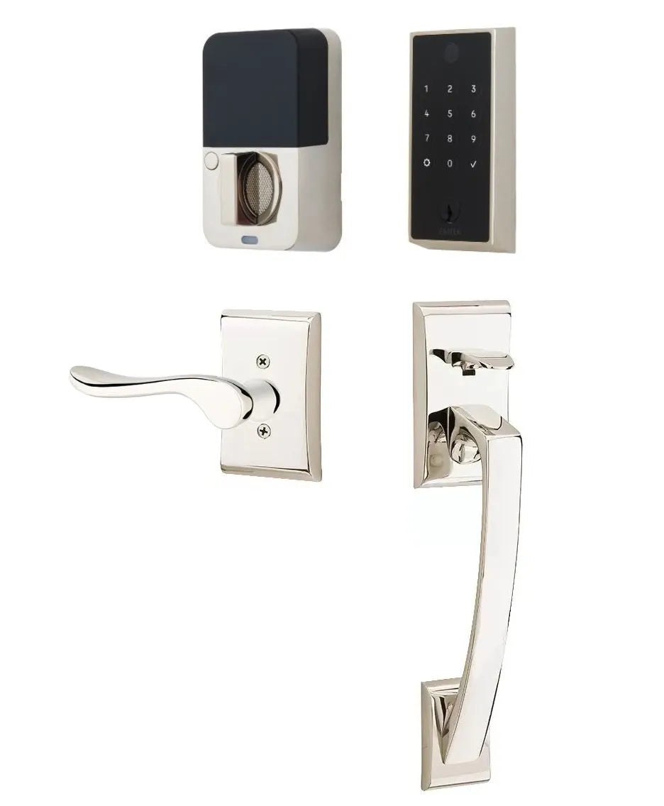 EmtekEmtek EMPowered 2 Touch Entry Set with Ares Grip and Interior Luzern Lever in 