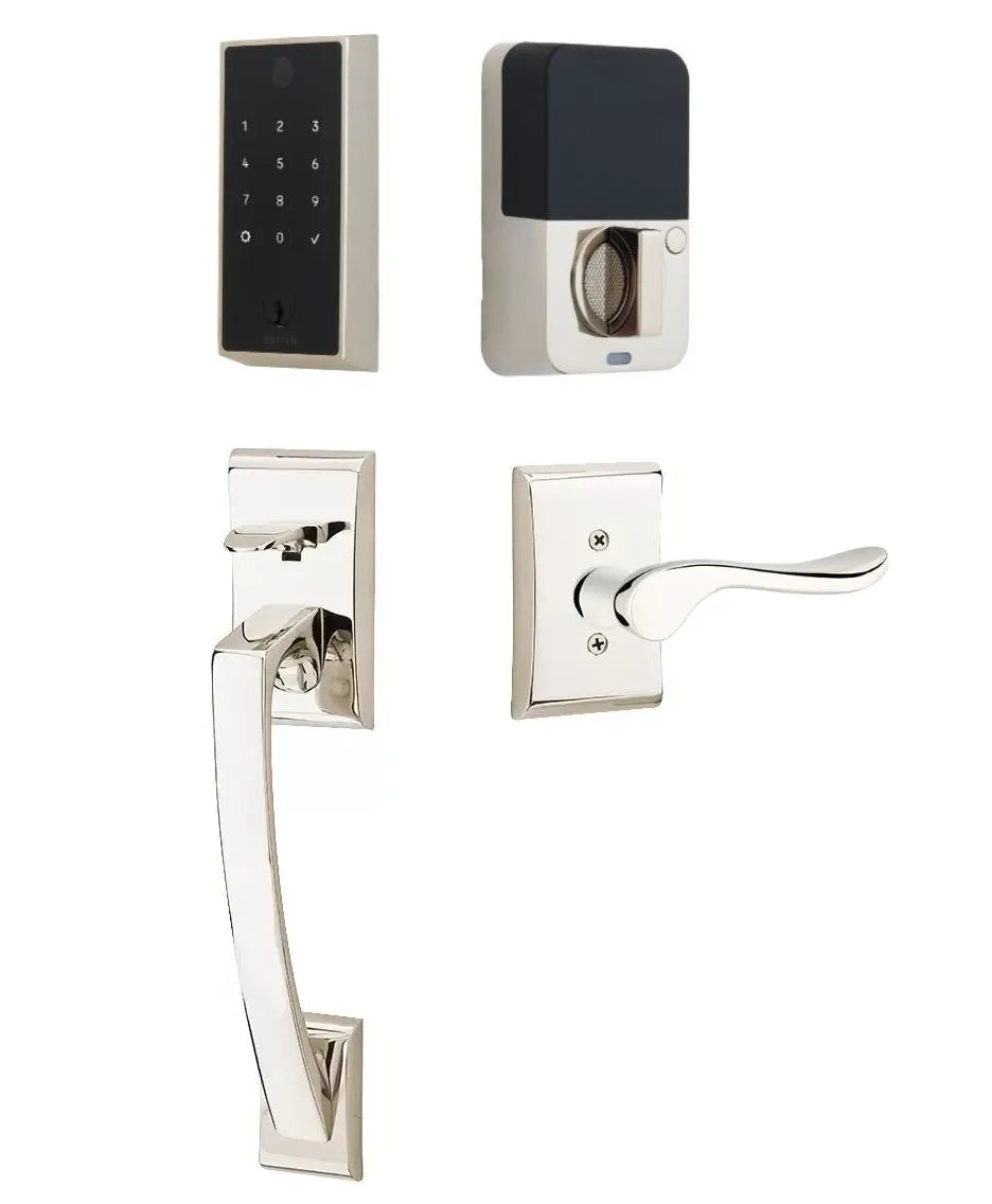 EmtekEmtek EMPowered 2 Touch Entry Set with Ares Grip and Interior Luzern Lever in 