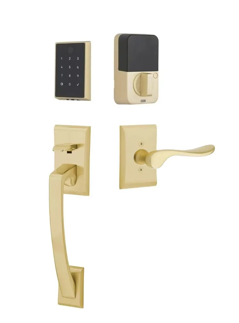 EmtekEmtek EMPowered 2 Touch Entry Set with Ares Grip and Interior Luzern Lever in 