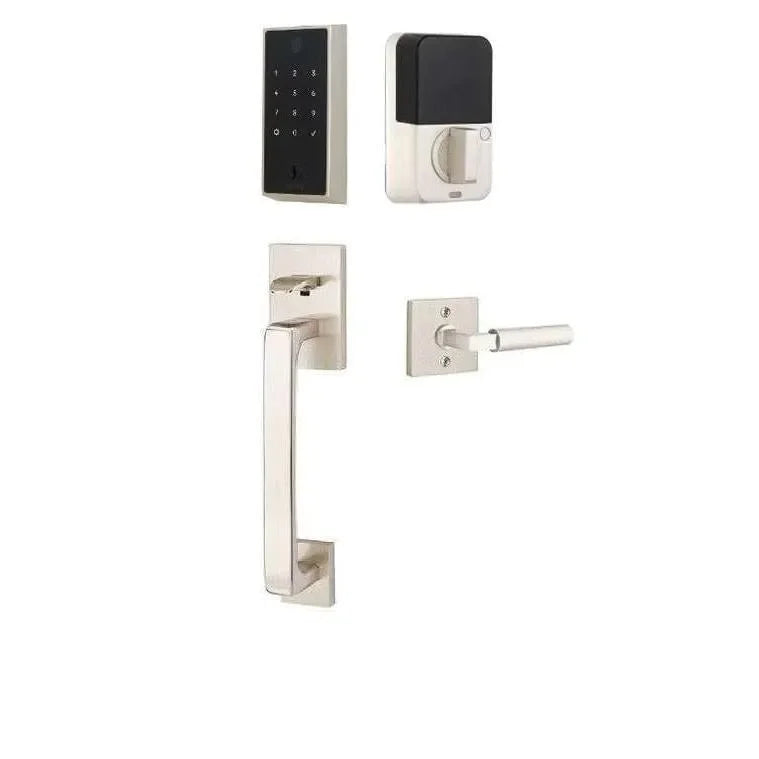 EmtekEmtek EMPowered 2 Touch Entry Set with Baden Grip and Hercules Lever in 