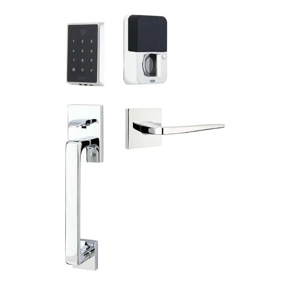 EmtekEmtek EMPowered 2 Touch Entry Set with Baden Grip and Interior Athena Lever in 