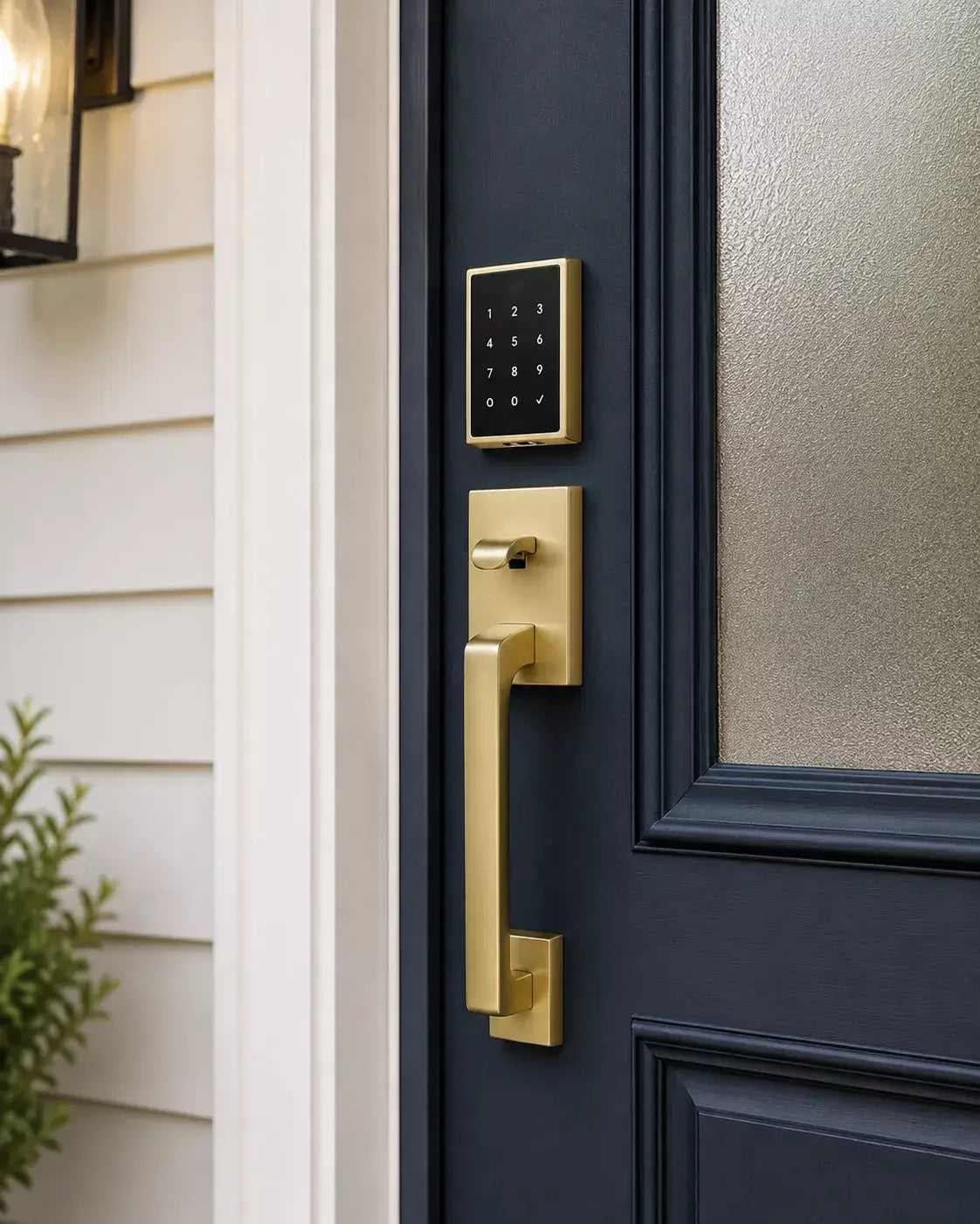 Emtek EMPowered 2 Touch Entry Set with Baden Grip and Interior Helios Lever in finish