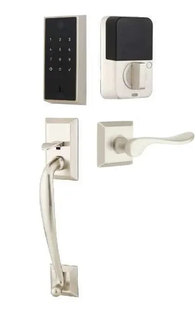 EmtekEmtek EMPowered 2 Touch Entry Set with Franklin Grip and Luzern Lever in 