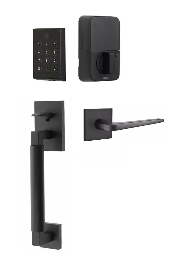 EmtekEmtek EMPowered 2 Touch Entry Set with Hercules Smooth Grip and Athena Lever in 