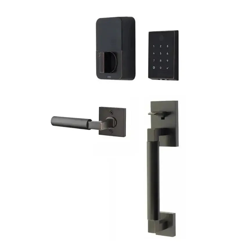Emtek EMPowered 2 Touch Entry Set with Hercules Smooth Grip and Hercules Lever in finish