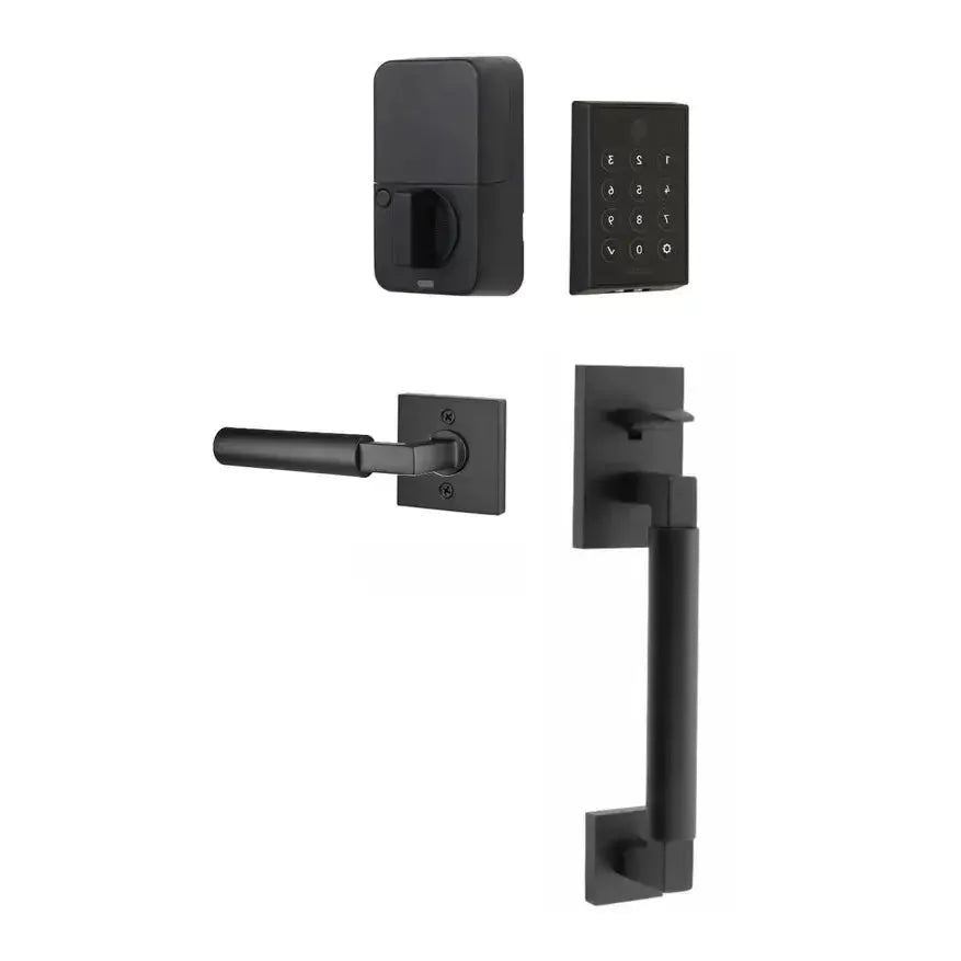 Emtek EMPowered 2 Touch Entry Set with Hercules Smooth Grip and Hercules Lever in finish