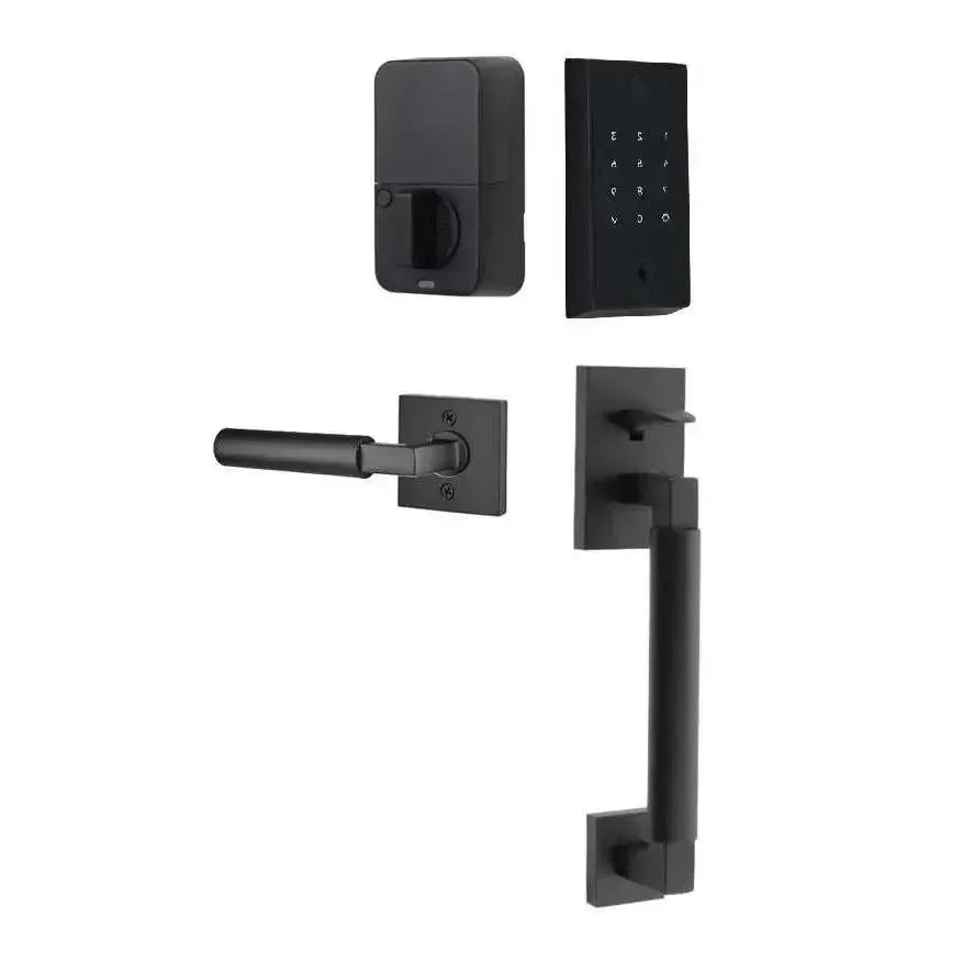 Emtek EMPowered 2 Touch Entry Set with Hercules Smooth Grip and Hercules Lever in finish