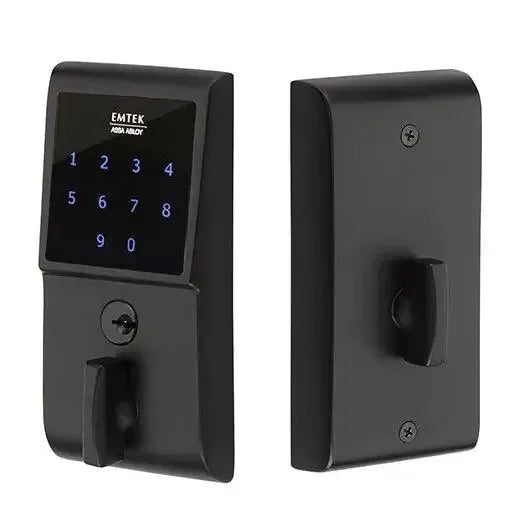 Emtek EMTouch Electronic Touchscreen Keypad Deadbolt in Flat Black finish