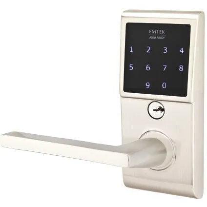 Emtek EMTouch Electronic Touchscreen Keypad Leverset with Helios Lever in Satin Nickel finish
