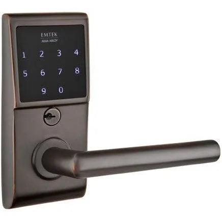 Emtek EMTouch Electronic Touchscreen Keypad Leverset with Stuttgart Lever in Oil Rubbed Bronze finish