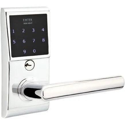 Emtek EMTouch Electronic Touchscreen Keypad Leverset with Stuttgart Lever in Polished Chrome finish