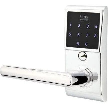 Emtek EMTouch Electronic Touchscreen Keypad Leverset with Stuttgart Lever in Polished Chrome finish