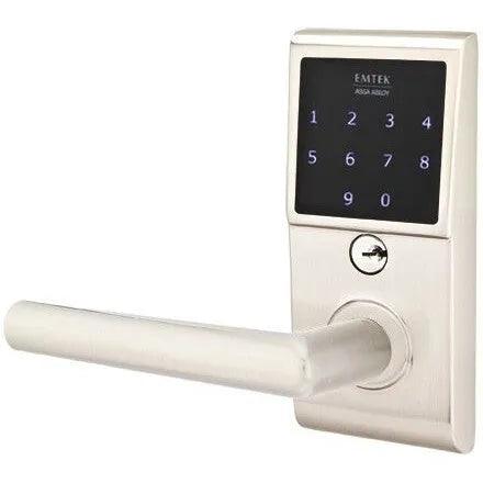 Emtek EMTouch Electronic Touchscreen Keypad Leverset with Stuttgart Lever in Satin Nickel finish