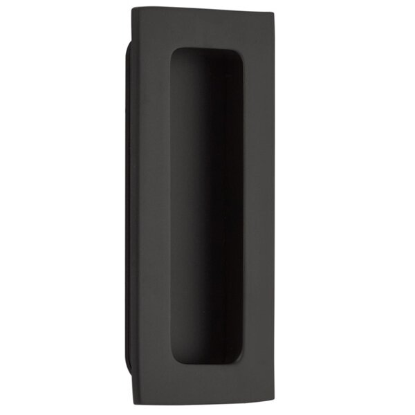 Emtek 4" Modern Rectangular Flush Pull in Flat Black finish