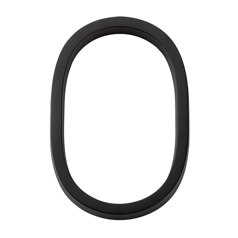 Emtek 7" Modern House Number, No. 0 in Flat Black finish