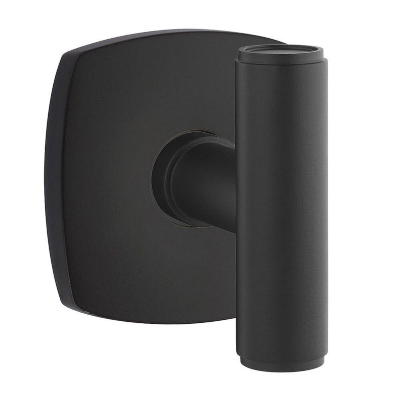 Emtek Ace Knob with Urban Modern Rosette in Flat Black finish