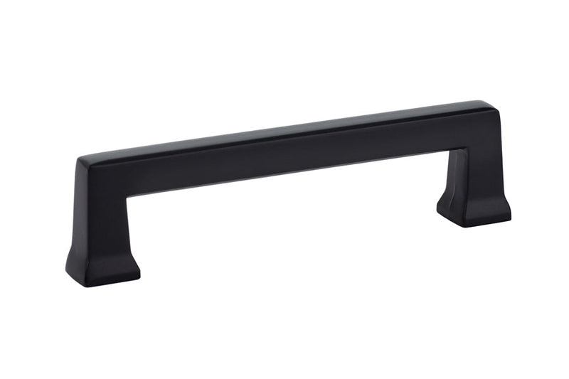 The Emtek Alexander Cabinet Pull, 4" Center to Center in Flat Black finish