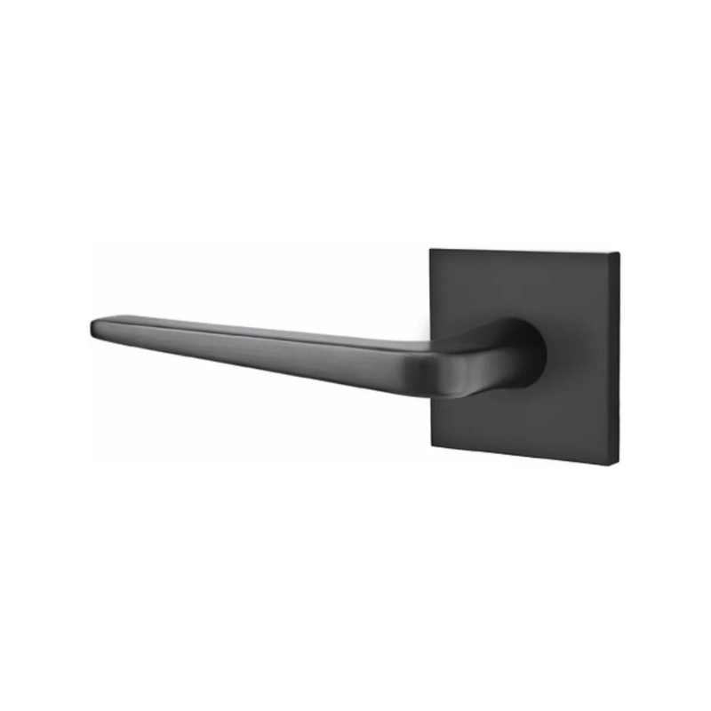 Emtek Athena Lever With Square Rosette in Flat Black finish