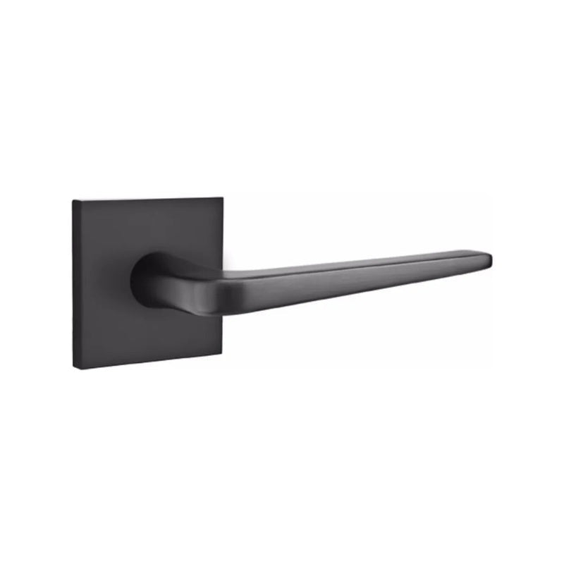 Emtek Athena Lever With Square Rosette in Flat Black finish