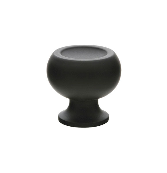 The Emtek Atomic Cabinet Knob, 1" in Flat Black finish