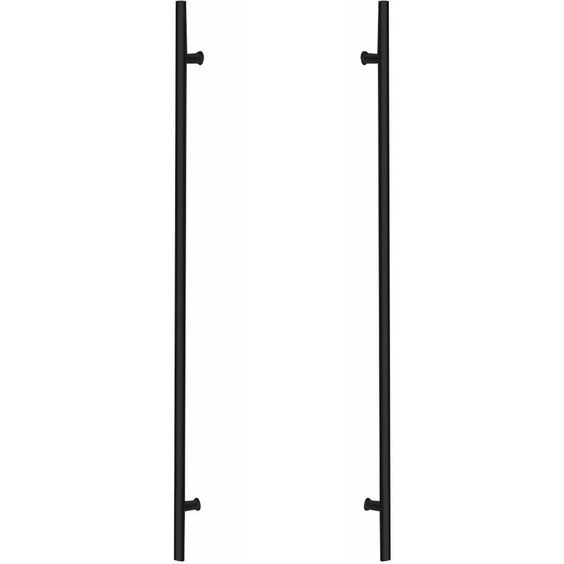 Emtek Back to Back 24" Round Door Pull in Flat Black finish