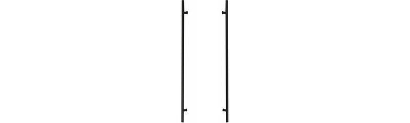 Emtek Back to Back 48" Round Door Pull in Flat Black finish