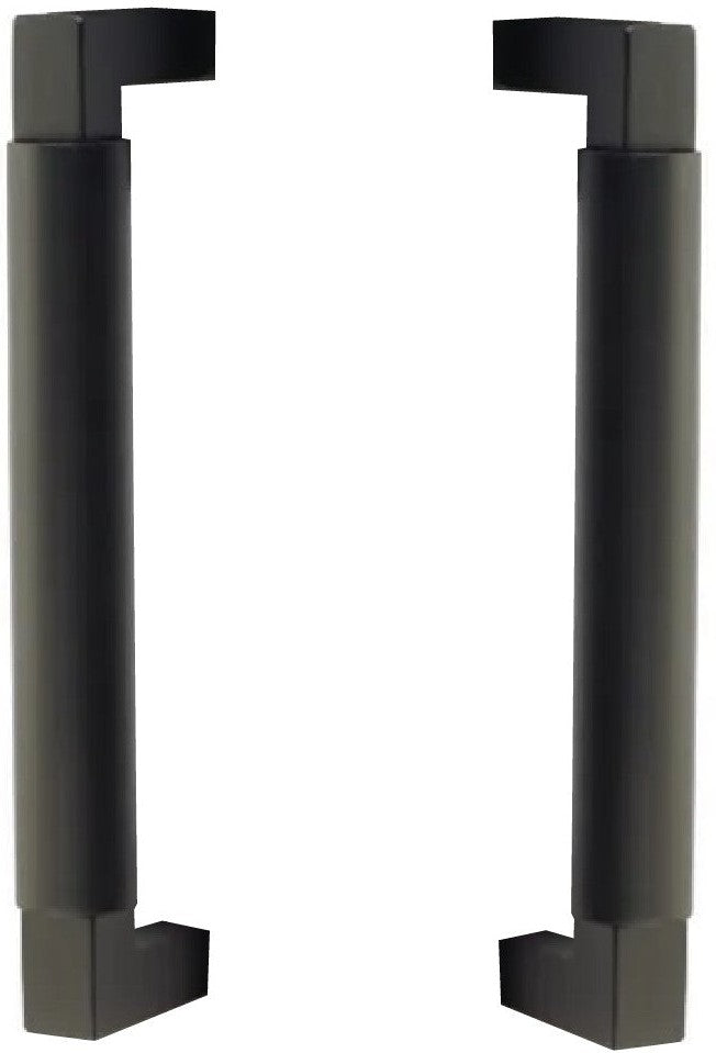 The Emtek Back to Back Hercules Smooth Door Pull, 8" Center to Center in Flat Black finish