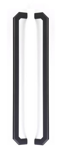 The Emtek Back to Back Riviera Appliance Pull in Flat Black finish