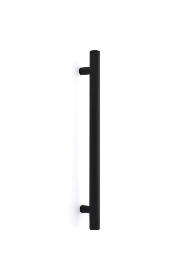 The Emtek Bar Appliance Pull, 12" Center to Center in Flat Black finish