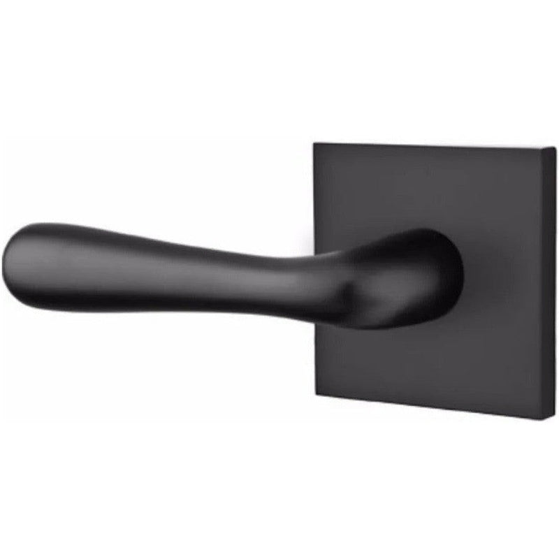 Emtek Basel Lever With Square Rosette in Flat Black finish