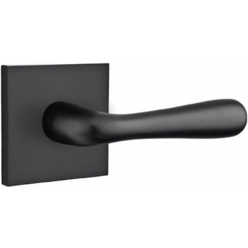 Emtek Basel Lever With Square Rosette in Flat Black finish