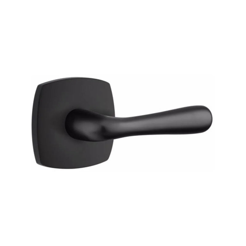 Emtek Basel Lever With Urban Modern Rosette in Flat Black finish