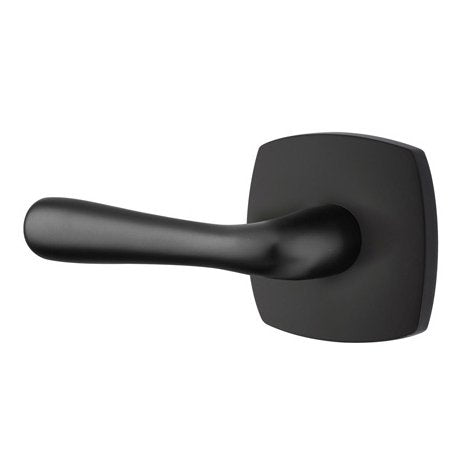 Emtek Basel Lever With Urban Modern Rosette in Flat Black finish