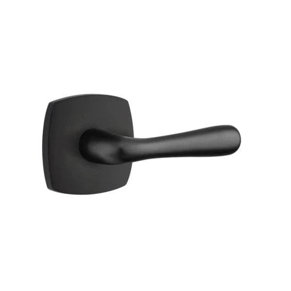 Emtek Basel Lever With Urban Modern Rosette in Flat Black finish