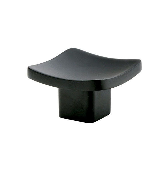 The Emtek Basin Cabinet Knob, 1 1/4" in Flat Black finish